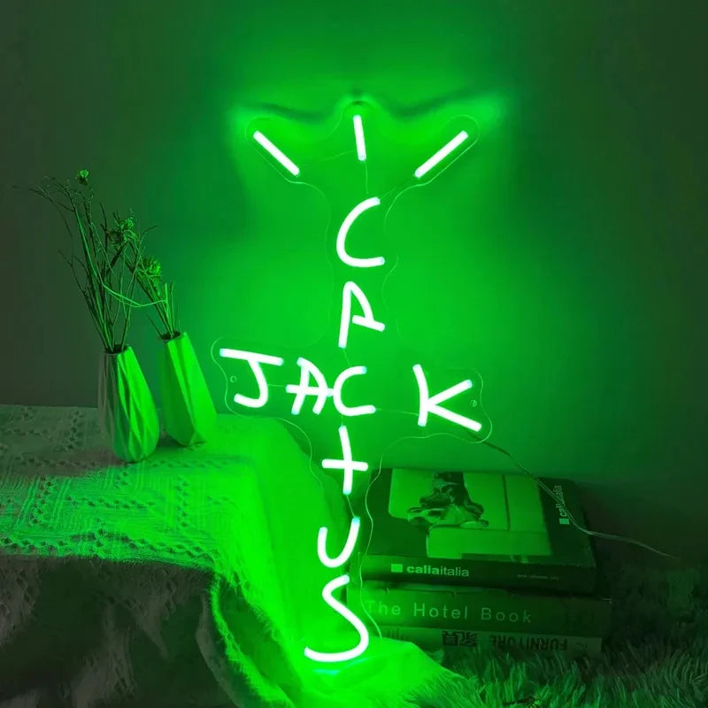 Custom Neon Sign Cactus Jack LED Neon Sign Light Home Bedroom Decoration Art Wall Decor Housewarming Gift Creative Birthday Gift