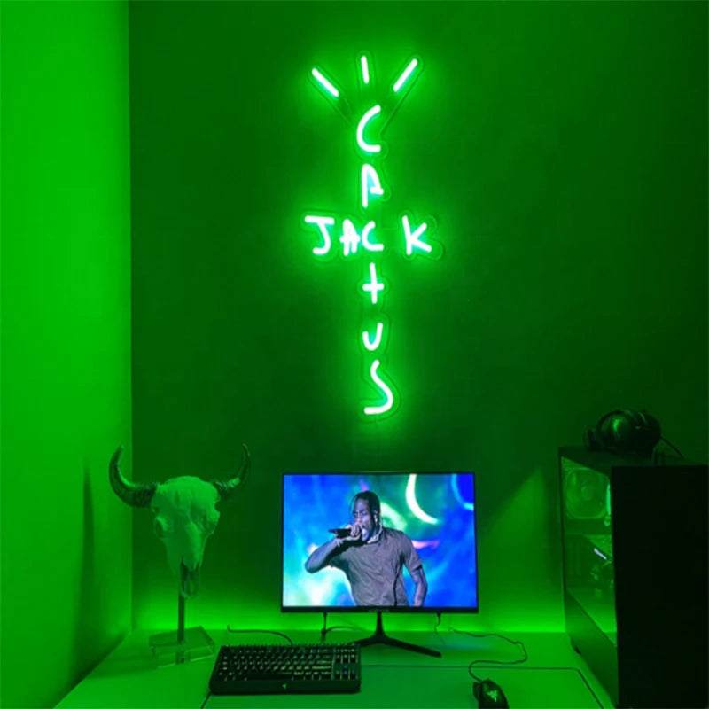 Custom Neon Sign Cactus Jack LED Neon Sign Light Home Bedroom Decoration Art Wall Decor Housewarming Gift Creative Birthday Gift